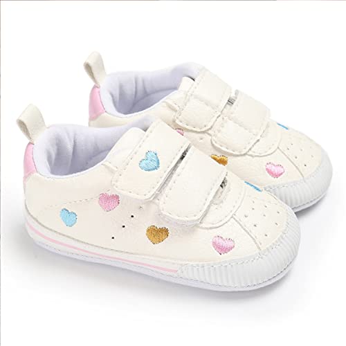 E-FAK Baby Boys Girls Shoes Non-Slip Rubber Sole Infant Toddler Sneakers Crib First Walker Shoes(0-18 Months) (01 Multi-Color, 0_Months)