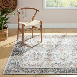 home dynamix the spruce summer adele area rug, blue/rust, 7’10″x10’2″