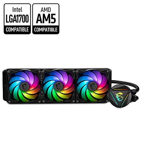 MSI MAG CoreLiquid 360R V2 - AIO ARGB CPU Liquid Cooler - Rotating Cap Design - LGA 1700 Ready - 360mm Radiator - Triple 120mm RGB PWM Fans