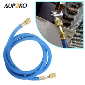 Aupoko R410A AC Refrigerant Charging Hoses, 60’’ R410A HVAC Charging Hose with 1/4’’ SAE Flare, with 800 PSI Working Pressure for R410A R22 R134A R12 R502 Air Condition System
