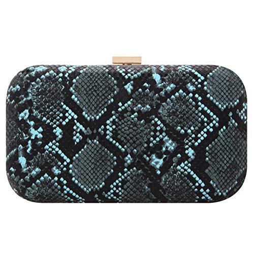 Fawziya Evening Bags And Clutches For Women Snakeskin Clutch-Green