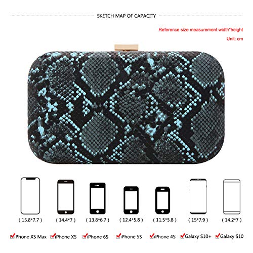 Fawziya Evening Bags And Clutches For Women Snakeskin Clutch-Green