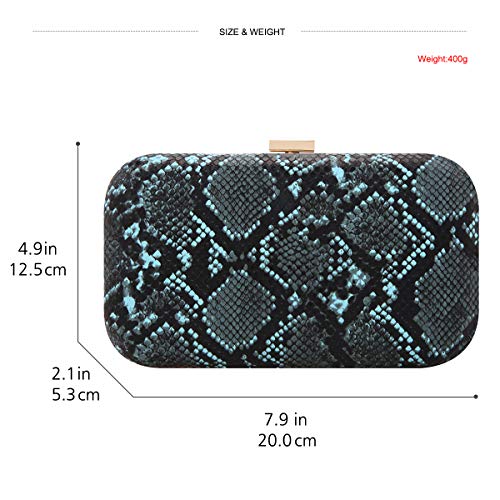 Fawziya Evening Bags And Clutches For Women Snakeskin Clutch-Green