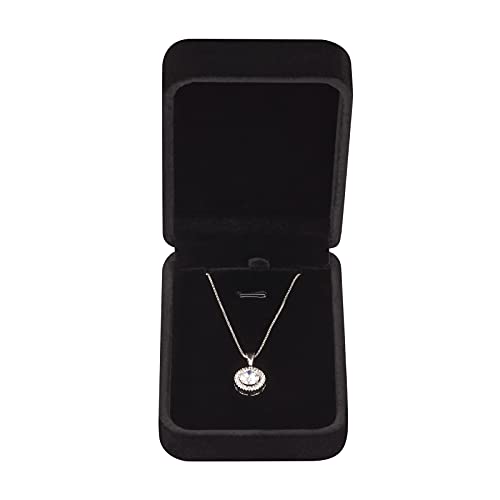 3 Pieces Velvet Pendant Necklace Gift Boxes Set, Classic Jewelry Packaging Storage Case, Jewellry Display Box for Wedding, Engagement, Proposal, Birthday and Anniversary (Black)