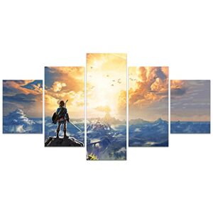 KAIWALK The Legend of Zelda Breath of The Wild Poster Video Game HD Print on Canvas Painting Wall Art for Living Room Decor Boy Gift (Unframed, The Legend of Zelda 1)