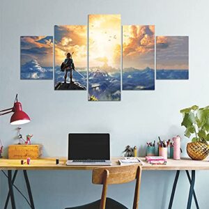 KAIWALK The Legend of Zelda Breath of The Wild Poster Video Game HD Print on Canvas Painting Wall Art for Living Room Decor Boy Gift (Unframed, The Legend of Zelda 1)