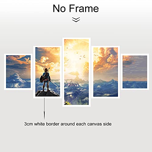 KAIWALK The Legend of Zelda Breath of The Wild Poster Video Game HD Print on Canvas Painting Wall Art for Living Room Decor Boy Gift (Unframed, The Legend of Zelda 1)