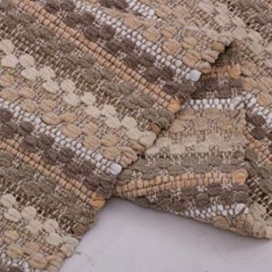 WOVEN ST. Polyester Cotton Area Rug | Carpets Suitable for Bedroom, Dining Room, Home Décor | Luxurious Handcrafted Traditional Rug | Recycled Cotton | Modern Indoor Rugs | 27’’ x 45’’ | Beige