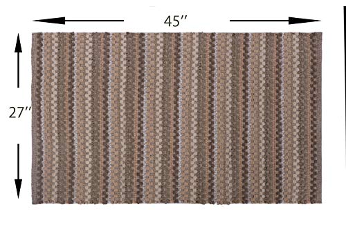 WOVEN ST. Polyester Cotton Area Rug | Carpets Suitable for Bedroom, Dining Room, Home Décor | Luxurious Handcrafted Traditional Rug | Recycled Cotton | Modern Indoor Rugs | 27’’ x 45’’ | Beige