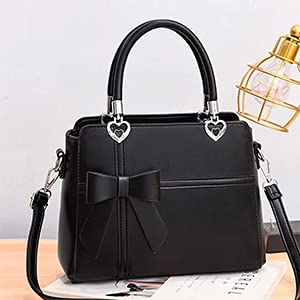 Girls Bowknot Handbag Purse Cute Leather Shoulder Bag for Women Top-handle Totes Satchel