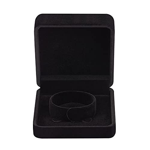 2 Pieces Velvet Bracelet Boxes for Jewelry Gift, Classic Jewelry Box Storage Case Organizer Holder for Wedding, Engagement, Proposal, Birthday and Anniversary (Black)