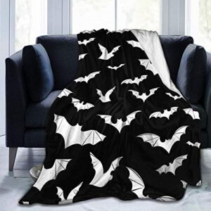 bats halloween goth fleece flannel blanket throw warm lightweight blankets for home office all season (bats halloween goth, 50x40)