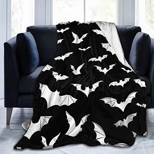 Bats Halloween Goth Fleece Flannel Blanket Throw Warm Lightweight Blankets for Home Office All Season (Bats Halloween Goth, 50X40)