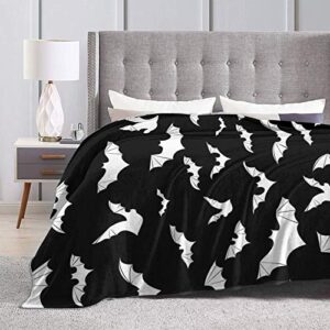 Bats Halloween Goth Fleece Flannel Blanket Throw Warm Lightweight Blankets for Home Office All Season (Bats Halloween Goth, 50X40)