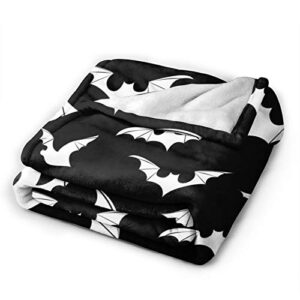 Bats Halloween Goth Fleece Flannel Blanket Throw Warm Lightweight Blankets for Home Office All Season (Bats Halloween Goth, 50X40)