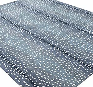 Wallard Design Antelope Cheetah Blue Animal Contemporary Handmade 100% Woolen Area Rugs & Carpets (8'x10')