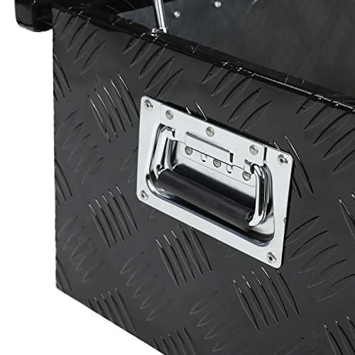 LucaSng 39"X13"X10" Black Aluminum Heavy Duty Pick Up Truck Truck Bed Tool Box Trailer Storage Tool Box w/Lock & Keys