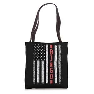 Bingo American Flag 4th of July Card Player Novelty Tote Bag