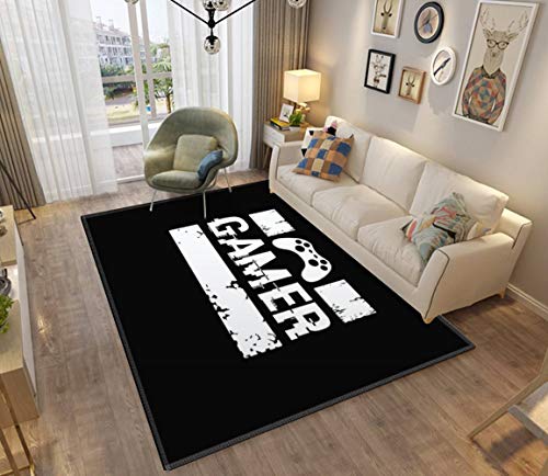 Gamer Video Game Player Gaming Area Rugs Non-Slip Floor Mat Doormats Home Runner Rug Carpet for Bedroom Indoor Outdoor Kids Play Mat Nursery Throw Rugs Yoga Mat