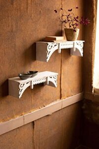 kalalou chw1197 set of two wooden wall shelves