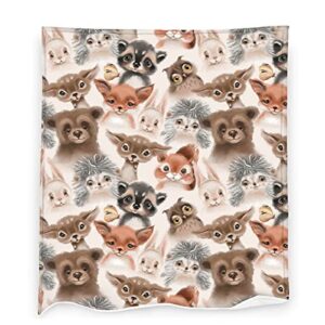 jasmoder squirrel bear fox cute forest animals throw blanket warm ultra-soft micro fleece blanket for bed couch living room