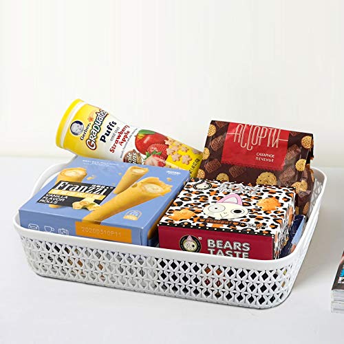 Sosody Large Plastic Storage Baskets Tray for Drawer, 6 Packs
