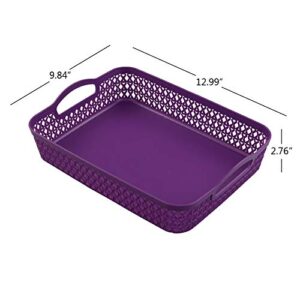 Sosody Large Plastic Storage Baskets Tray for Drawer, 6 Packs