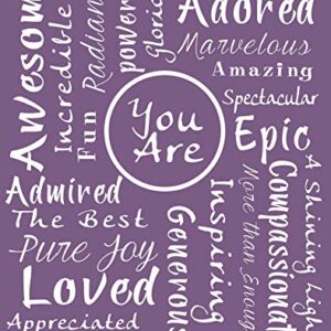 BlankieGram You are Awesome Throw Blanket - Made with Warm, Soft, Fuzzy Fleece for Extra Comfort - Unique Gifts for Men and Women - Quotes for Admiration, Gratitude, and Friendship (Purple)