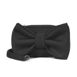 kbinter pretty bowknot evening bag clutch purse party handbag bow shoulder bag chain crossbody (black)