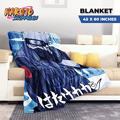 Naruto Shippuden 45" x 60" Fleece Blanket, Featuring Kakashi Hatake, Bedding, Throw, Home Decor by Just Funky, Officially Licensed