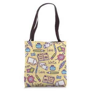 writer write novelists writing biographer gifts for author tote bag