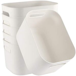 zeonhak 6 pack white storage bin with handles, white organizer bins, white plastic storage bins for organization and storage