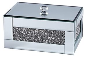 banqle jewelry box watch box mirrored makeup organizer for dresser crystal vanity box silver bling crushed diamond