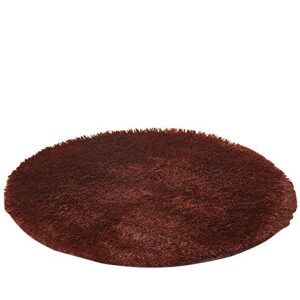 kekon ultra soft indoor modern round area rugs fluffy non-slip floor carpets silky mat for living room bedroom kids and baby room nursery and pet (coffee, 1ft)