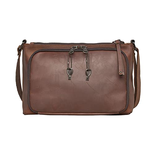 Lady Conceal Concealed Carry Brynlee Distressed Leather Crossbody