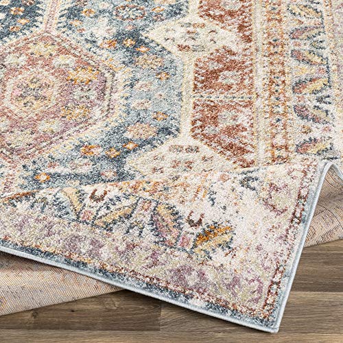 Artistic Weavers Brogan Vintage Rustic Area Rug,7'10" x 10'3",Blue/Rust