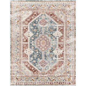 Artistic Weavers Brogan Vintage Rustic Area Rug,7'10" x 10'3",Blue/Rust