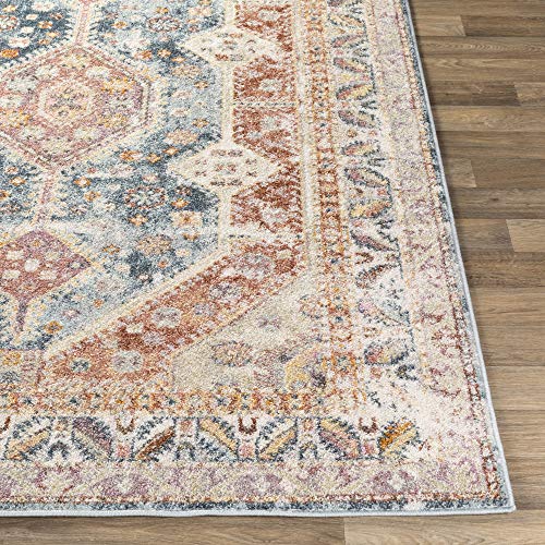 Artistic Weavers Brogan Vintage Rustic Area Rug,7'10" x 10'3",Blue/Rust