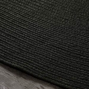 SUPERIOR Reversible Braided Indoor/Outdoor Area Rug, 6' Round, Black