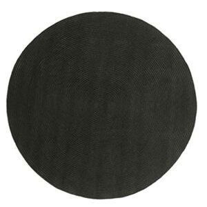 SUPERIOR Reversible Braided Indoor/Outdoor Area Rug, 6' Round, Black