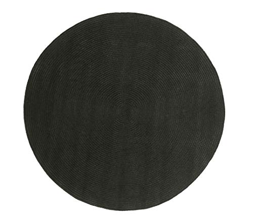 SUPERIOR Reversible Braided Indoor/Outdoor Area Rug, 6' Round, Black