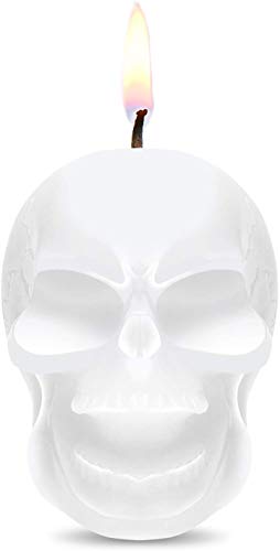 7-Star Skull Candle 3 Pack Horror and Novelty Decor, Home Decorative Themed Candles for Halloween, Birthday Candle Gifts, Scary Christmas Party Accessories, White - Red - Black