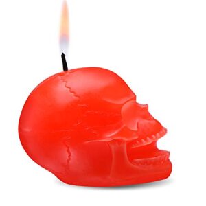 7-Star Skull Candle 3 Pack Horror and Novelty Decor, Home Decorative Themed Candles for Halloween, Birthday Candle Gifts, Scary Christmas Party Accessories, White - Red - Black