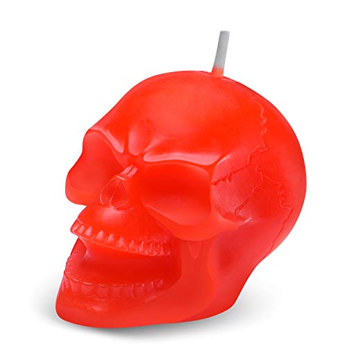 7-Star Skull Candle 3 Pack Horror and Novelty Decor, Home Decorative Themed Candles for Halloween, Birthday Candle Gifts, Scary Christmas Party Accessories, White - Red - Black