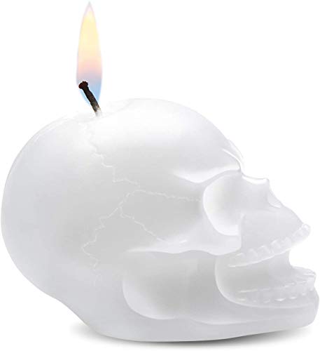 7-Star Skull Candle 3 Pack Horror and Novelty Decor, Home Decorative Themed Candles for Halloween, Birthday Candle Gifts, Scary Christmas Party Accessories, White - Red - Black