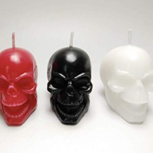 7-Star Skull Candle 3 Pack Horror and Novelty Decor, Home Decorative Themed Candles for Halloween, Birthday Candle Gifts, Scary Christmas Party Accessories, White - Red - Black