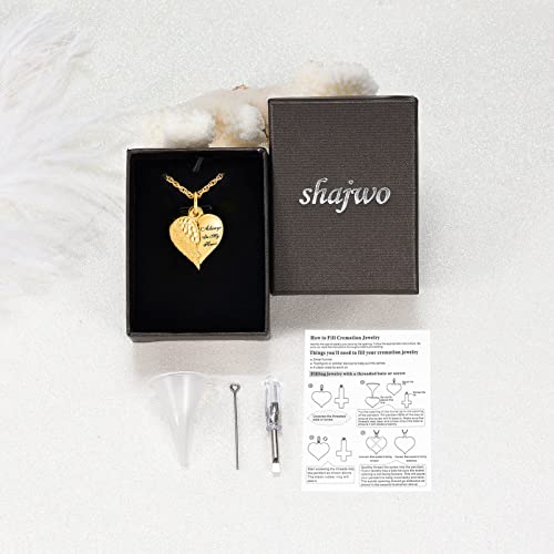 shajwo Cremation Jewelry Angel Wing Heart Urn Necklaces for Ashes Memorial Keepsake Pendant for Women Men,Mom