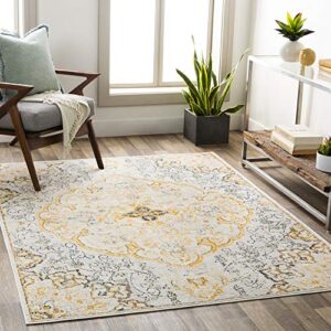 artistic weavers lohena vintage medallion area rug,7’10” x 10′,yellow