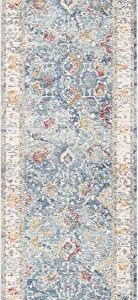 Pasargad Home Heritage Collection Polypropyle & Polyester L. Blue / Beige Patterned Living Room Bedroom Dining Home Office Area Rug 2' 6" X 10' 0"