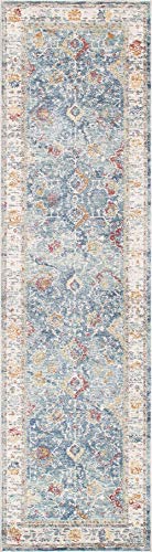 Pasargad Home Heritage Collection Polypropyle & Polyester L. Blue / Beige Patterned Living Room Bedroom Dining Home Office Area Rug 2' 6" X 10' 0"